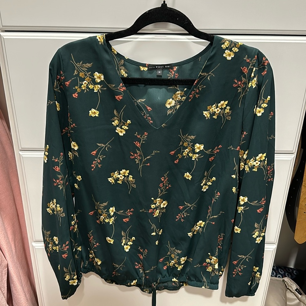 Green floral blouse West Kei (m)